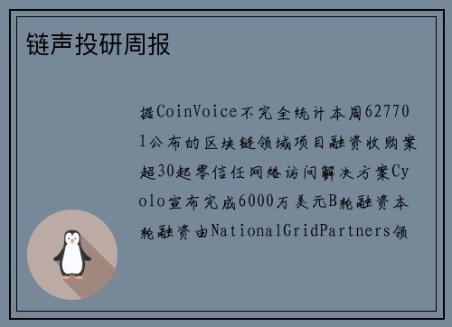 链声投研周报 